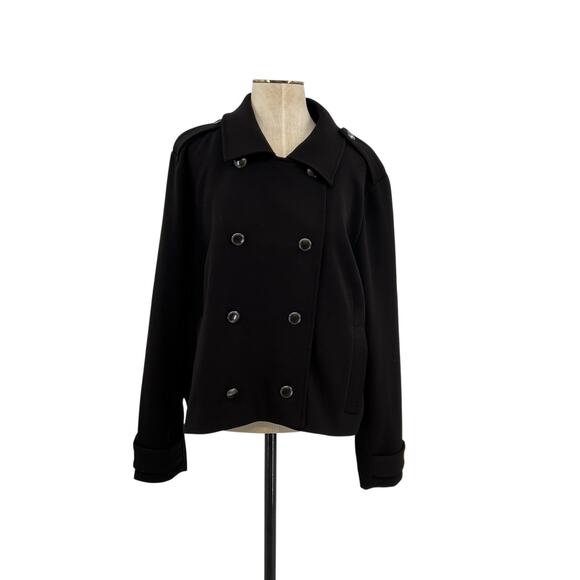 Universal Standard Nadia Military Jacket Crepe Jersey Black Plus Size 18‎ 20 - Picture 2 of 13
